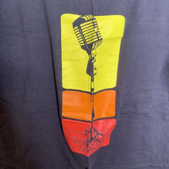 Frozen Munky Mens XL Black Microphone Musical Roots Short Sleeve Shirt - Picture 2 of 6